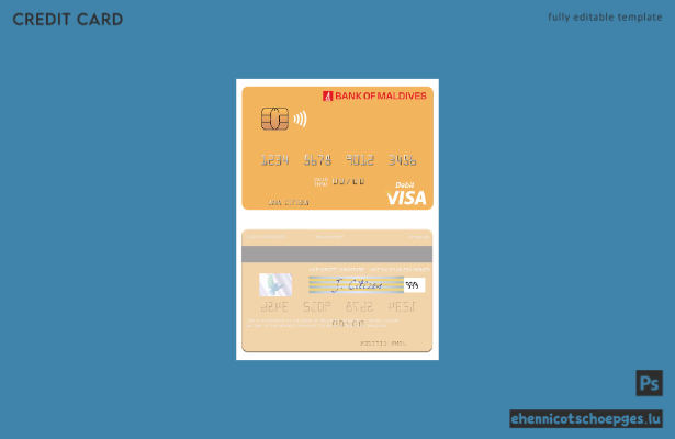 Beispielvorschau der Visa-Debitkarte der Bank of Maldives